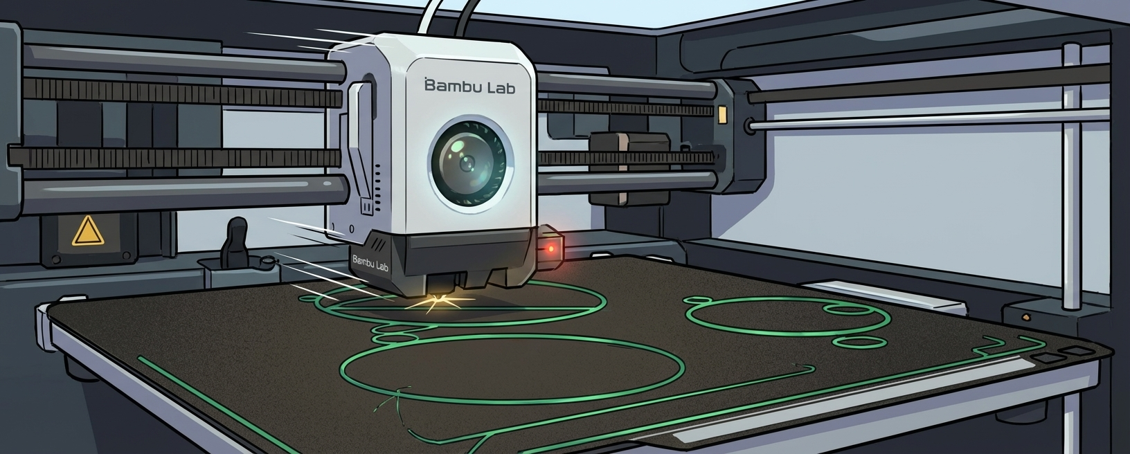 Bambu Lab printer starting a job