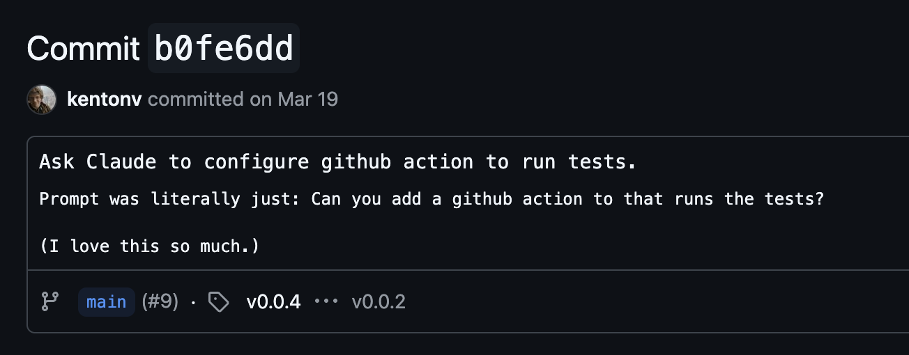 Final screenshot of the commit analysis tool showing comprehensive view of the workers-oauth-provider development timeline